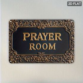 CIFbuy Vintage Black Gold Floral Metal Wall Decor Elegant Prayer Room Wall Plaque For Bar Home Garden (TikTok, temu pick-up service)