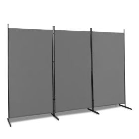 6FT Trifold 160g Polyester Cloth Plastic Foot Carbon Steel Frame Foldable Screen Gray (Option: as picture)