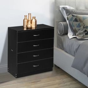 FCH Modern Simple 4-Drawer Dresser Black (Option: as picture)