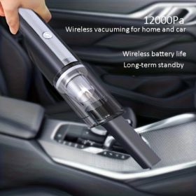 Wireless Silver Car vacuum cleaner wireless car with strong suction handheld vacuum cleaner small mini rechargeable home vacuum cleaner (Option: as picture)